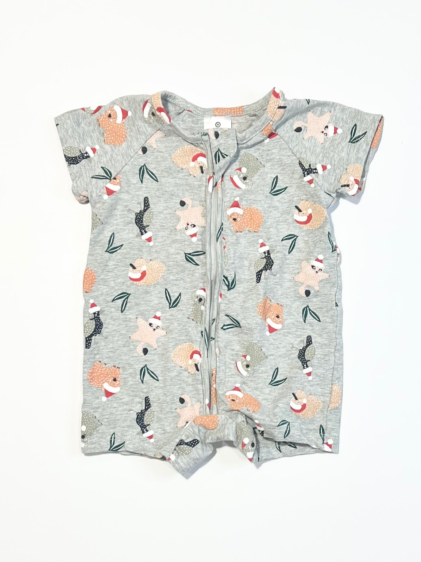 Aussie Christmas zip romper - Size 000