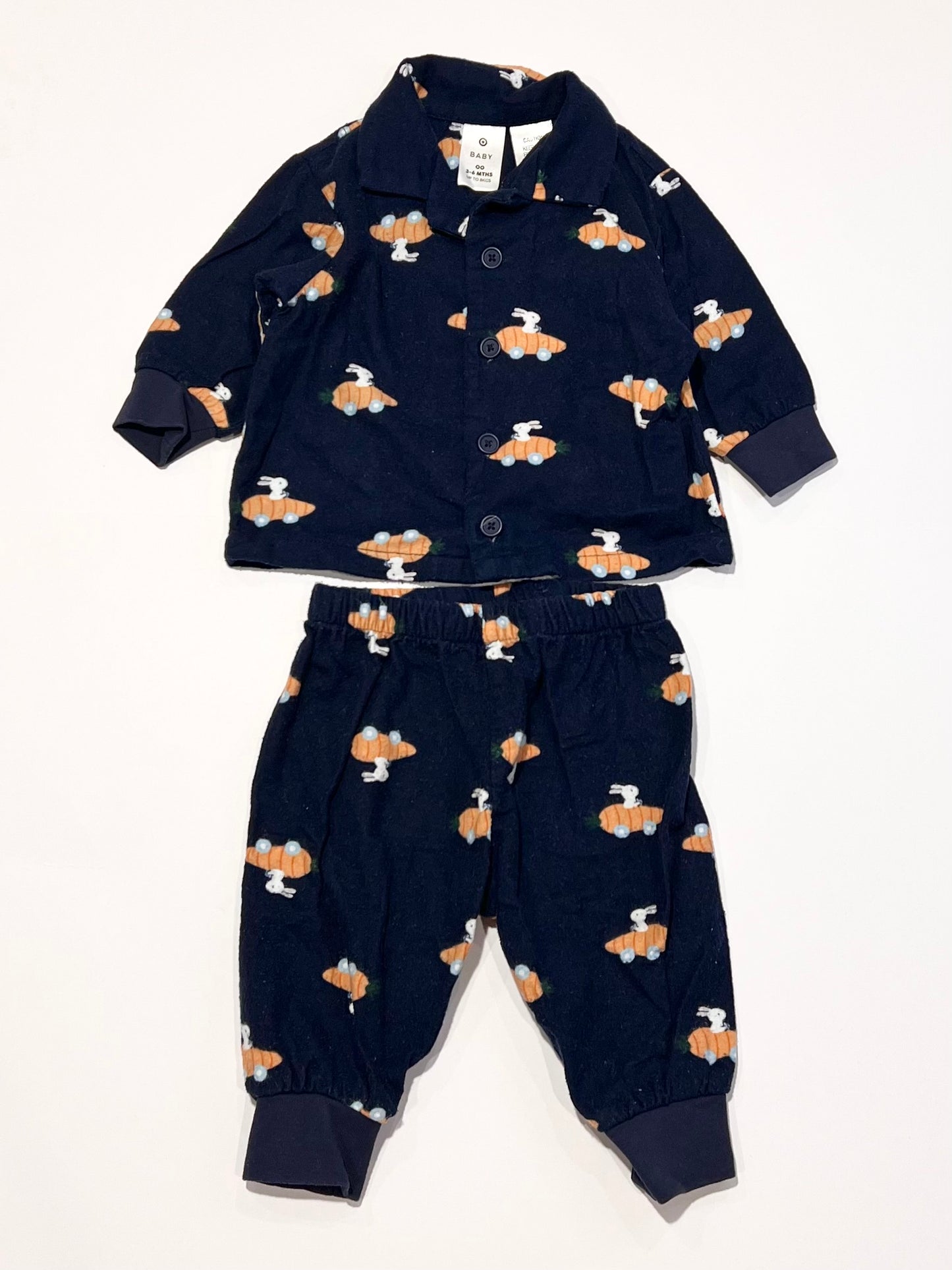 Driving bunnies flannelette pyjamas - Size 00