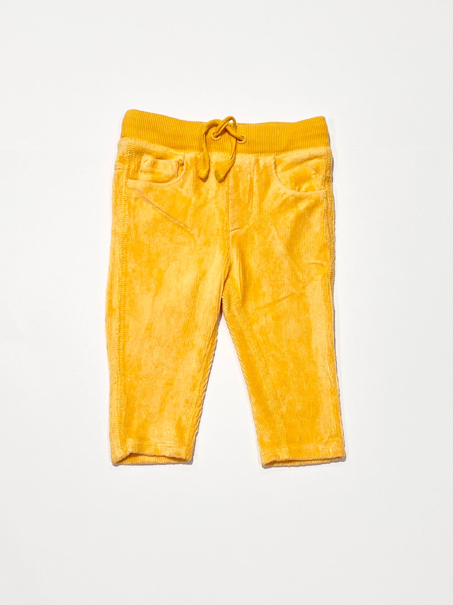 Yellow velour pants - Size 2-4 months