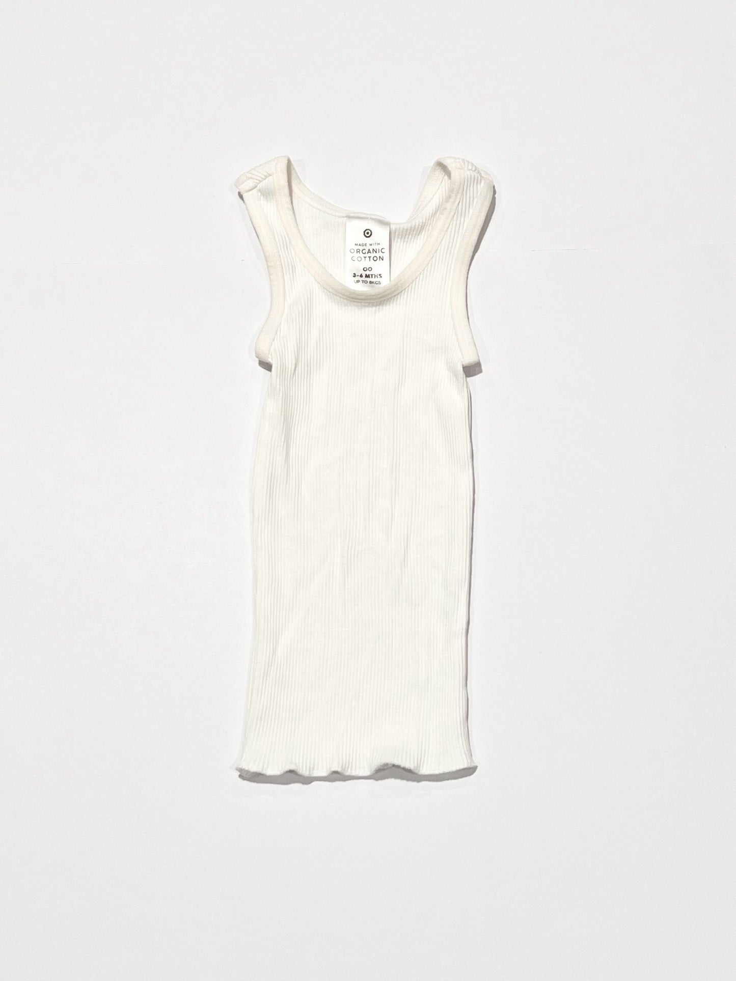 White ribbed singlet - Size 00