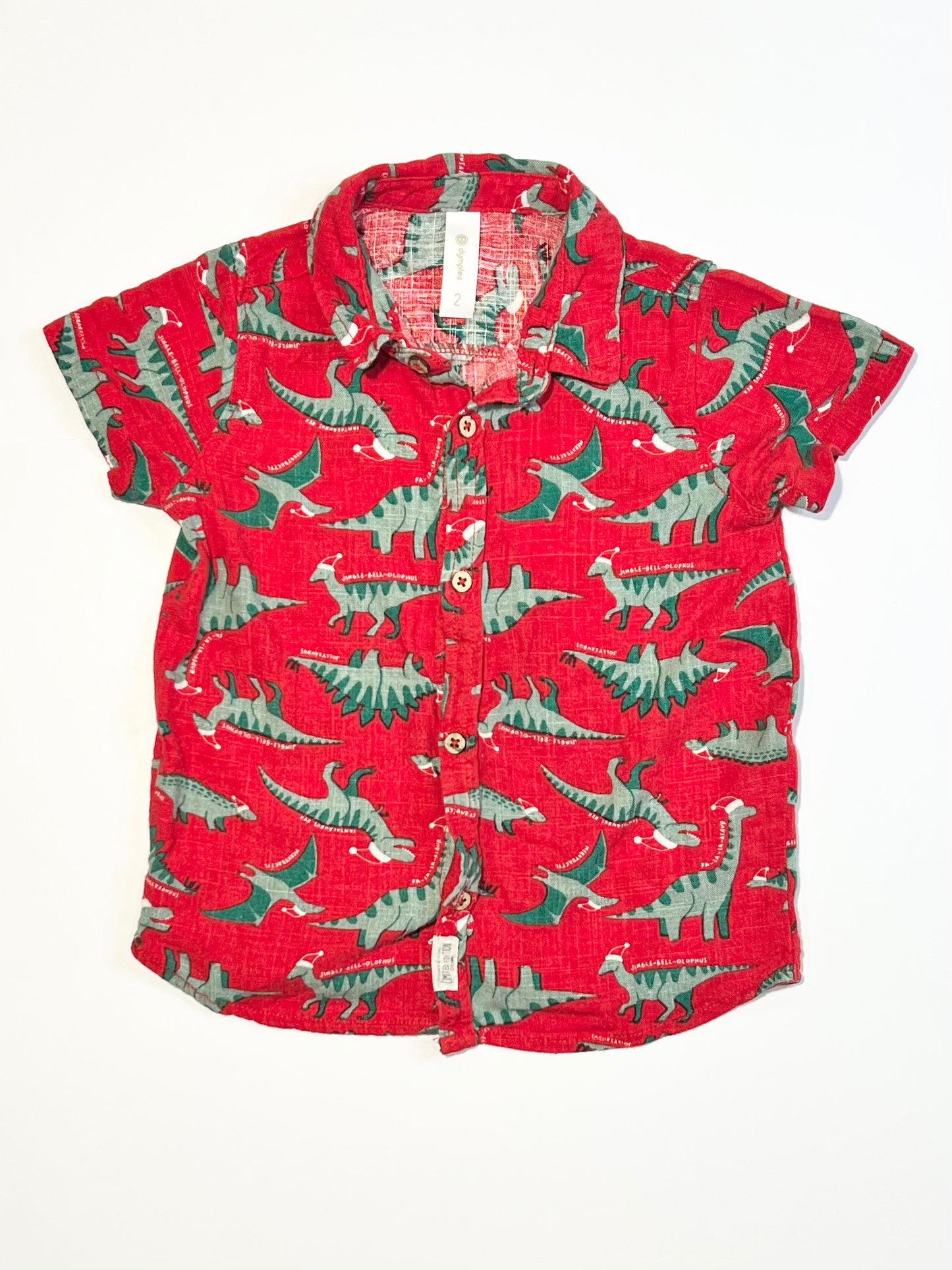 Christmas dinos shirt - Size 2