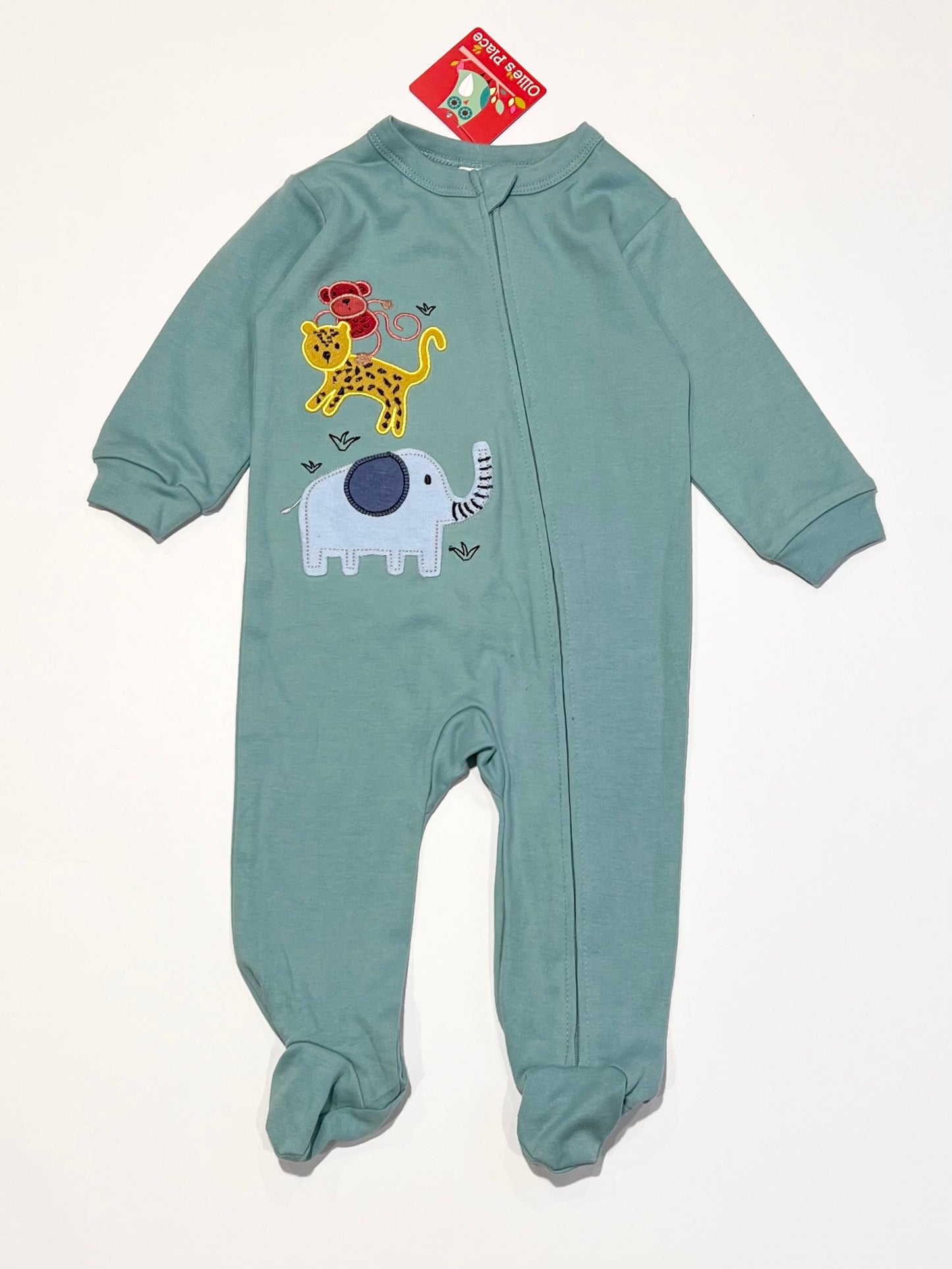 Animals zip onesie brand new - Size 00