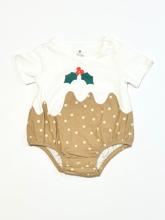 Christmas pudding bubblesuit - Size 0000