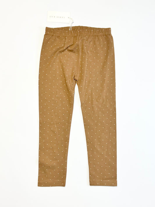 Brown spot leggings brand new - Size 4