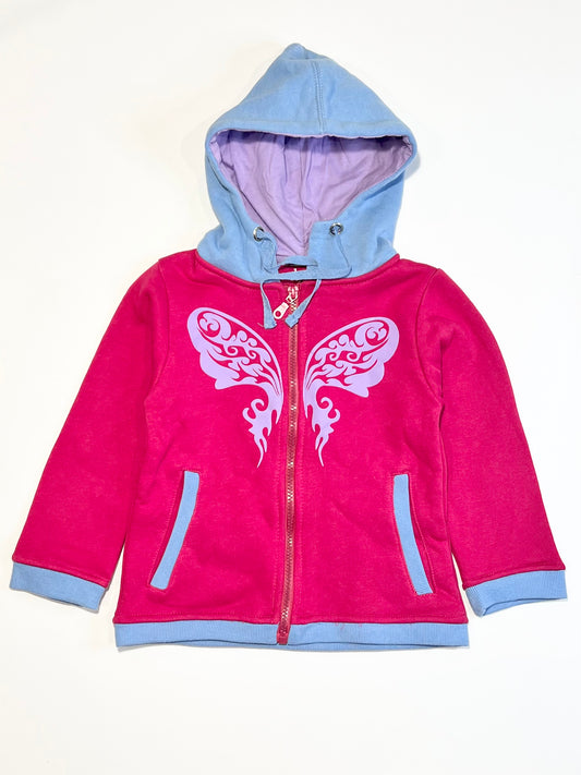 Pink butterfly hoodie - Size 4