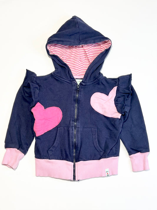 Hearts zip hoodie - Size 4