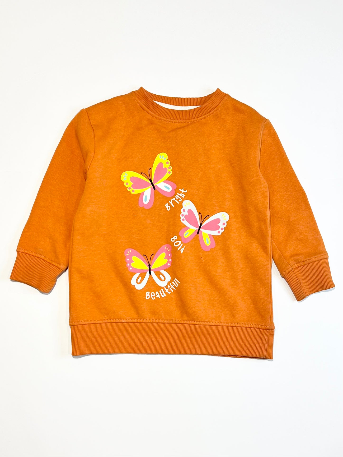 Orange butterfly sweater - Size 4-5