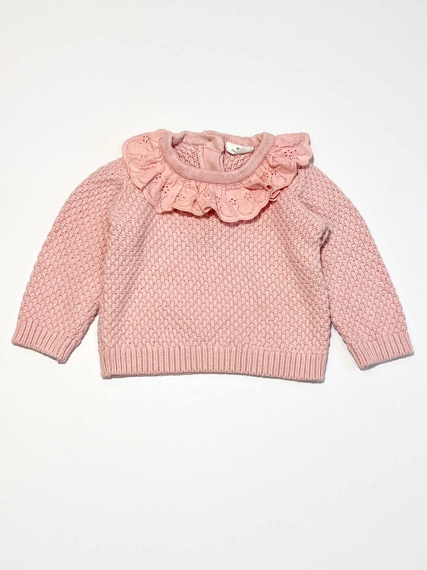 Pink ruffle knit jumper - Size 00