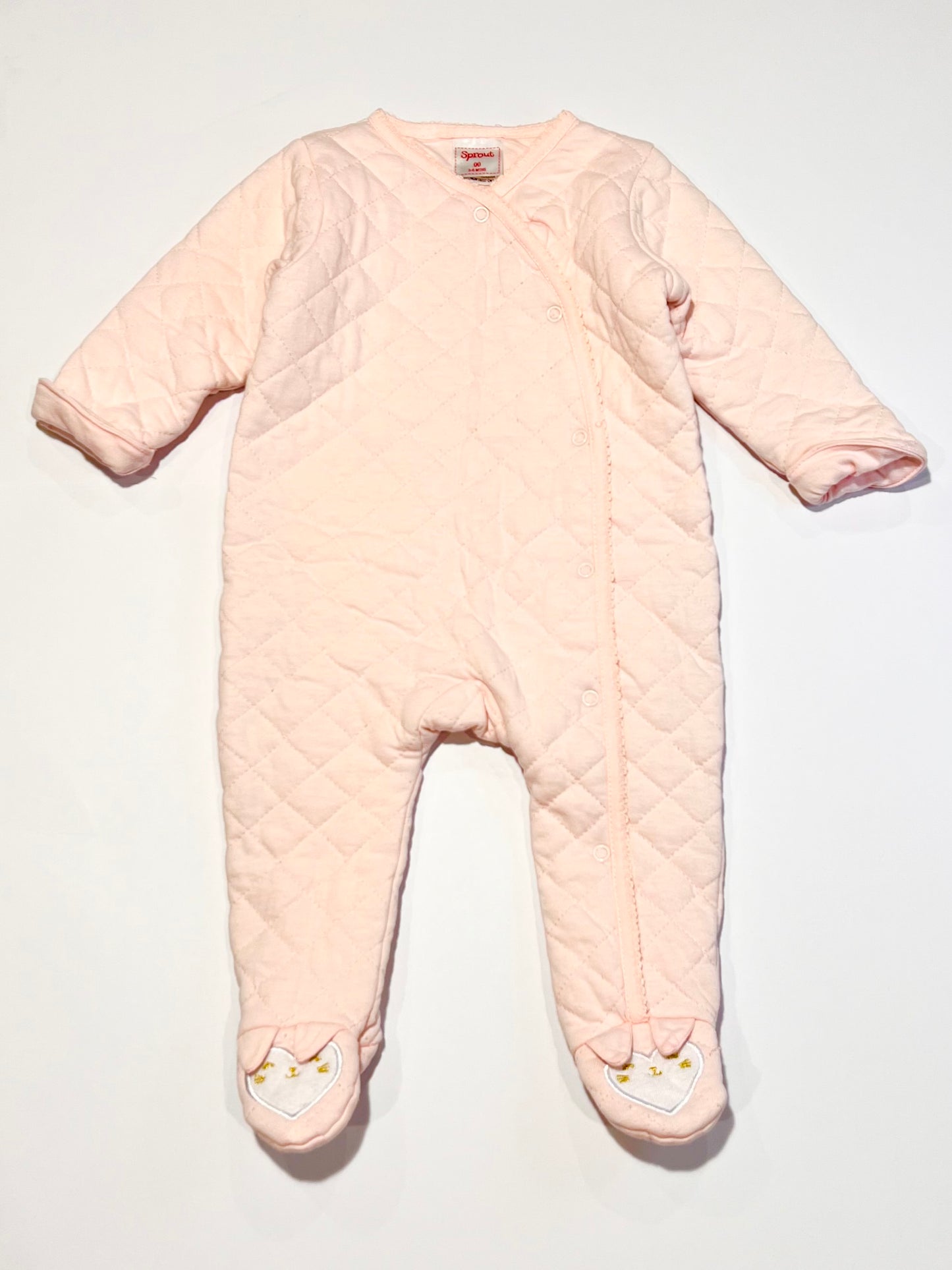 Pink quilted onesie - Size 00