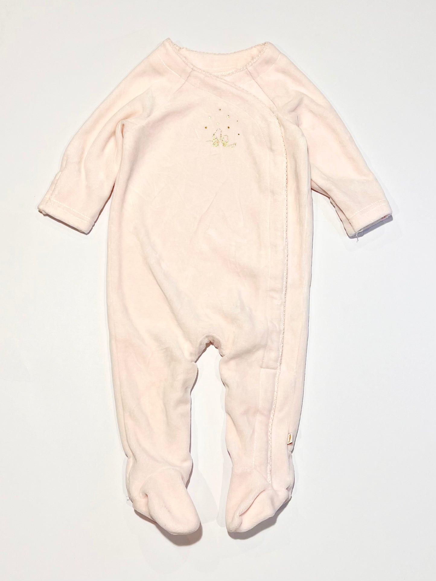 Light pink velour onesie - Size 00