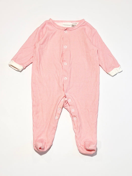 Pink checkered onesie - Size 00