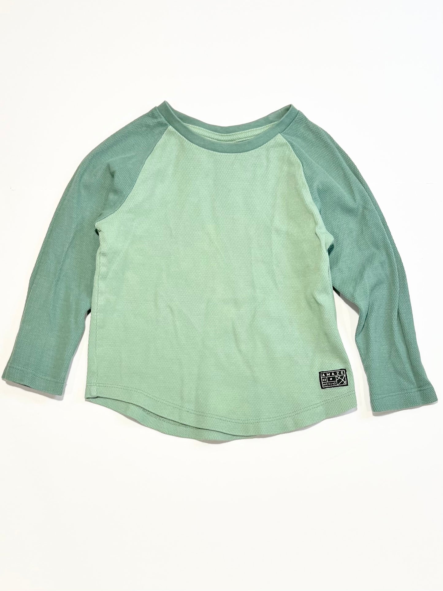 Green waffle top - Size 3
