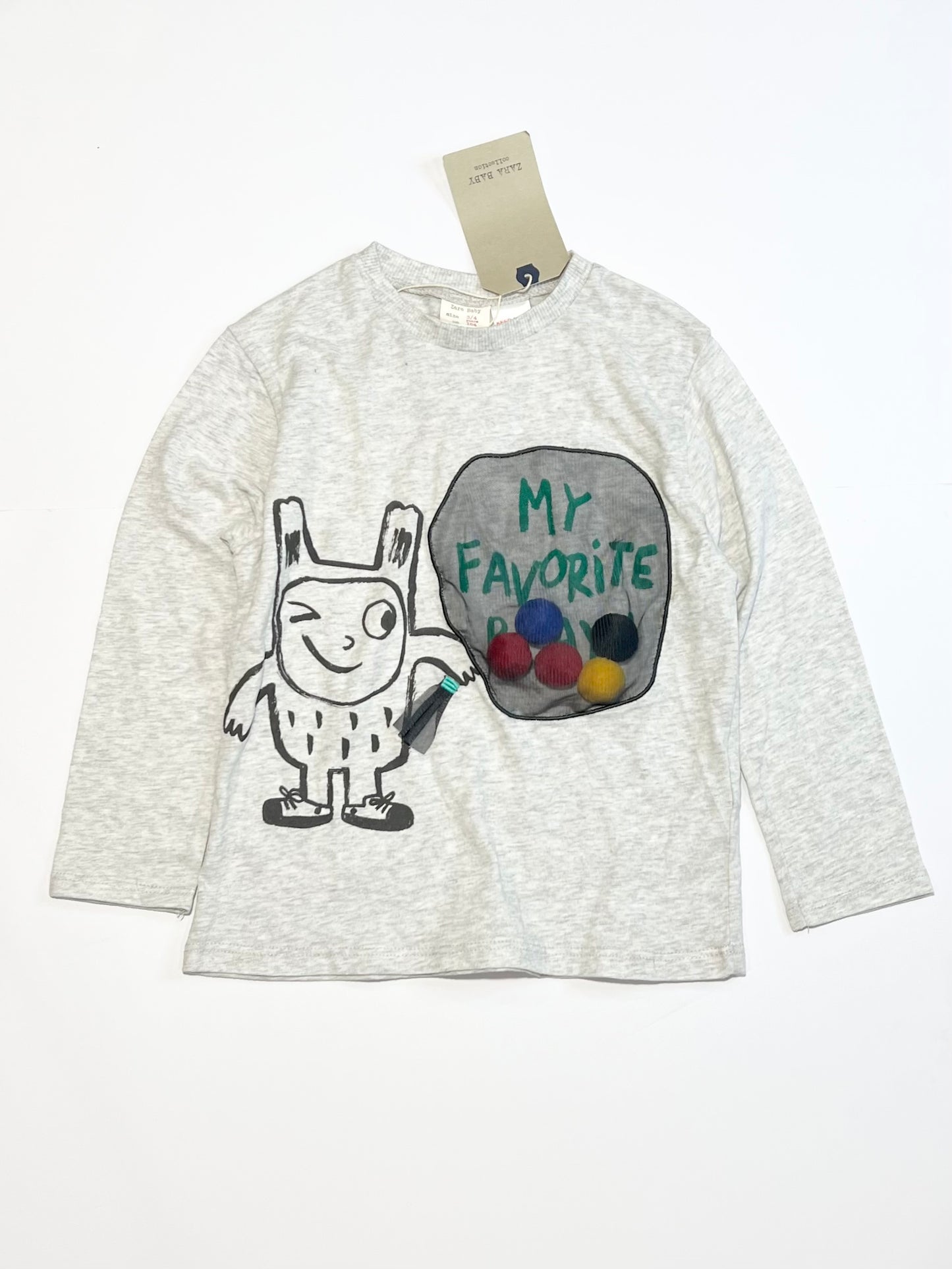 Monster pompom top brand new - Size 3-4