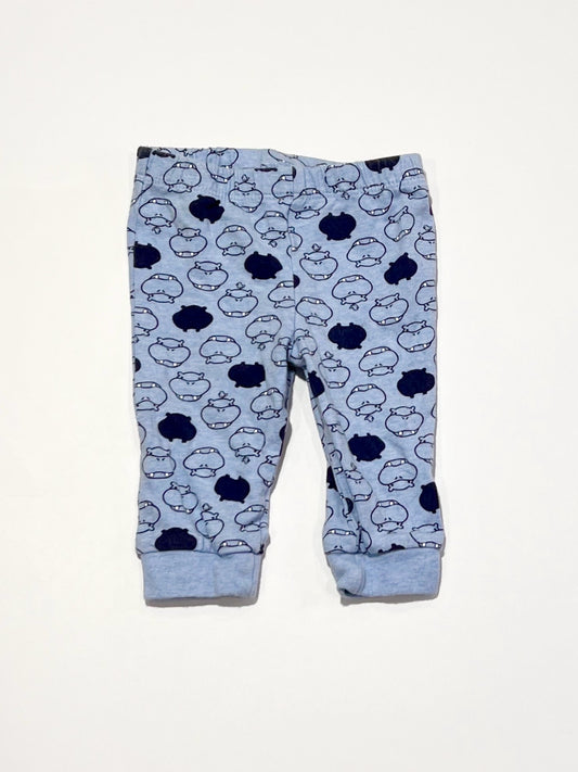 Blue hippo leggings - Size 000