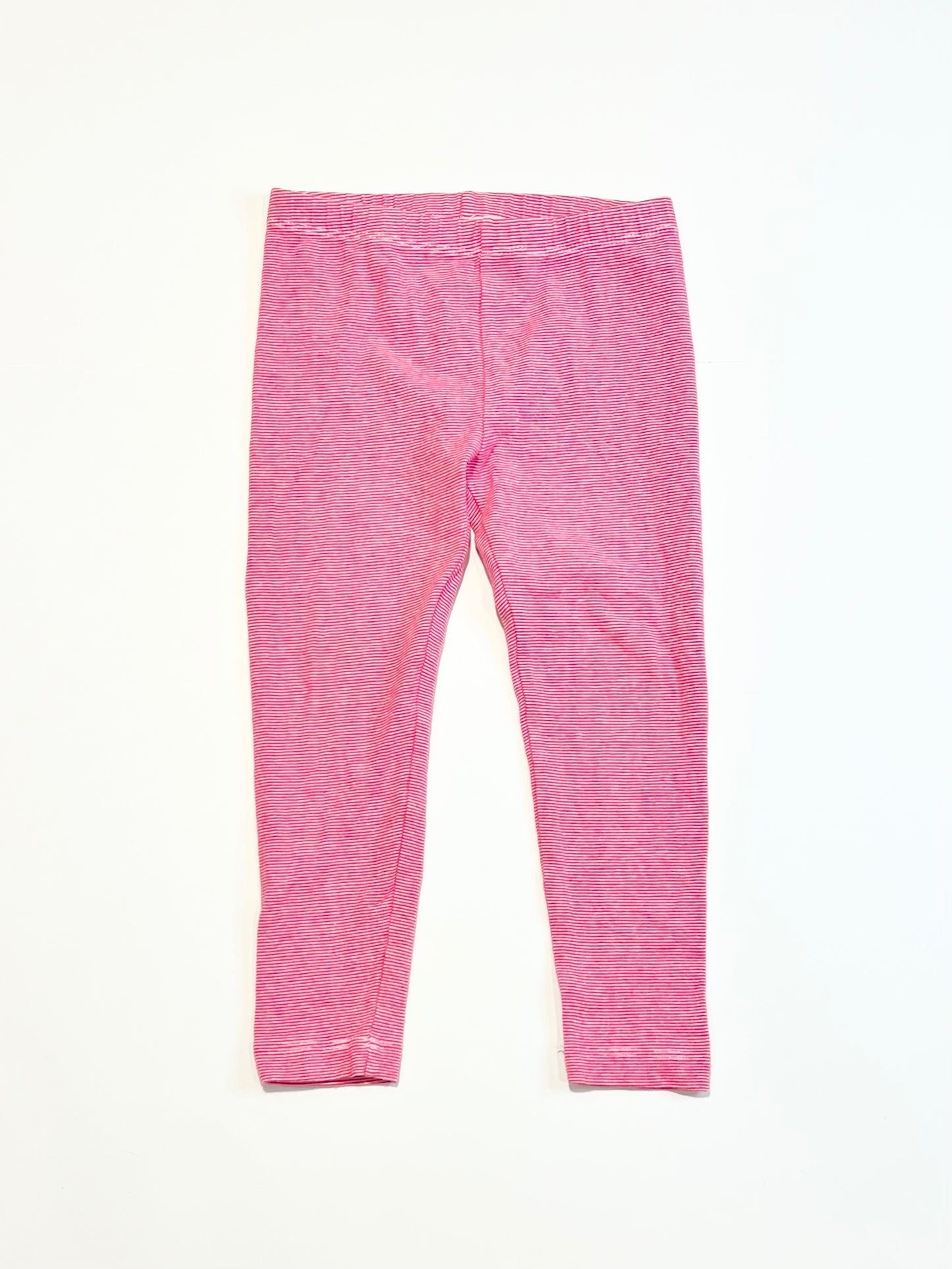 Pink striped leggings - Size 3