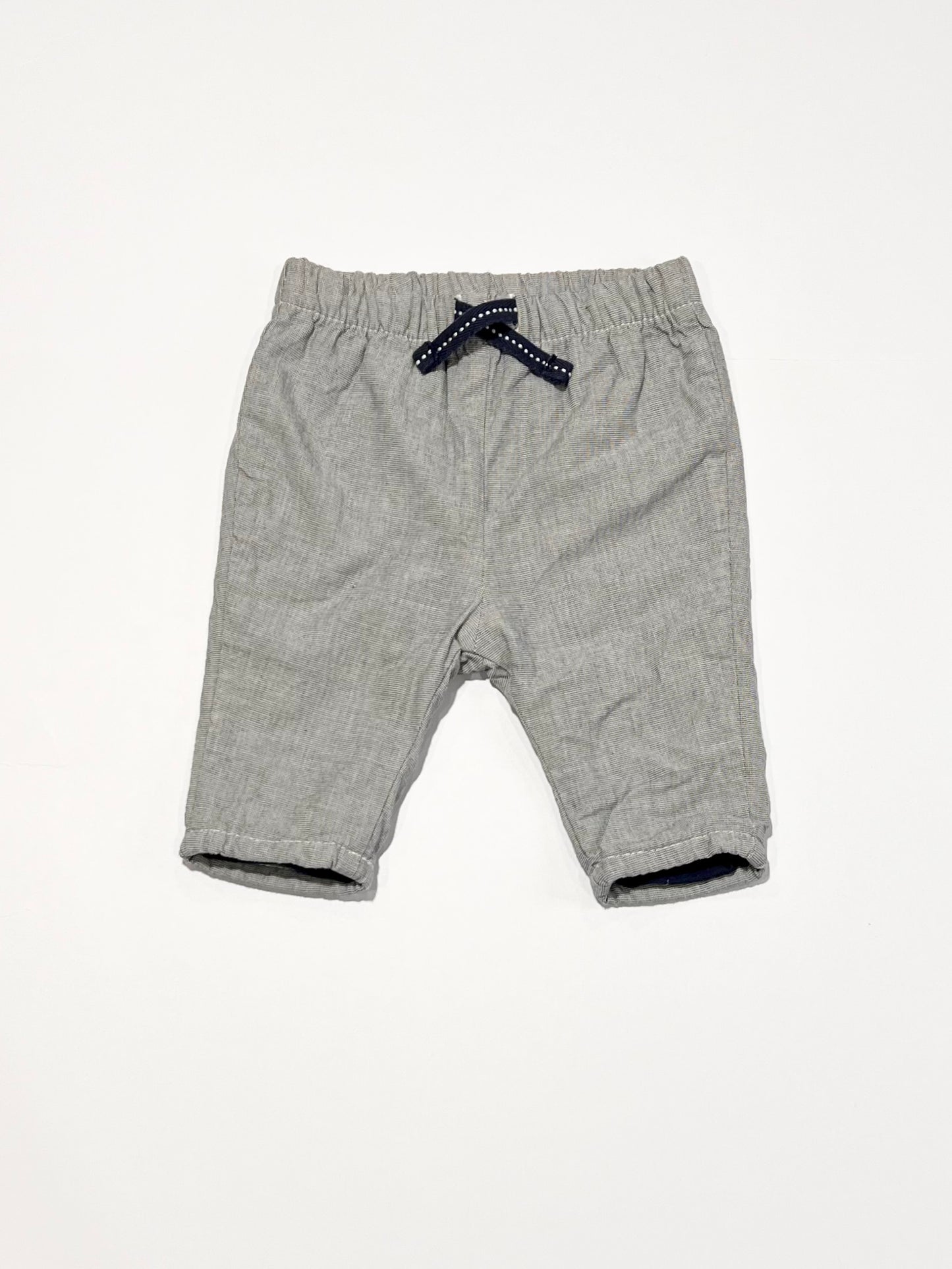 Navy woven cotton pants - Size 000