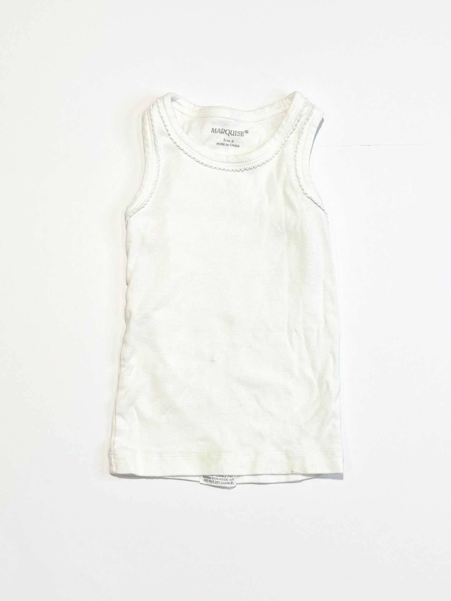 White ribbed singlet - Size 3