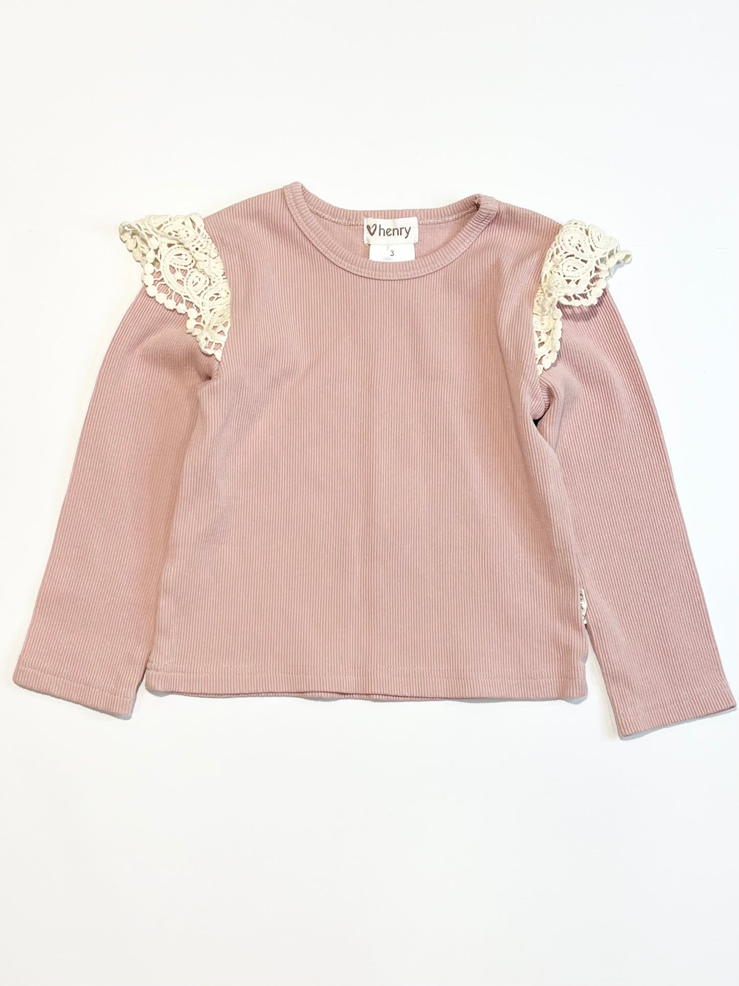 Pink ribbed top - Size 3