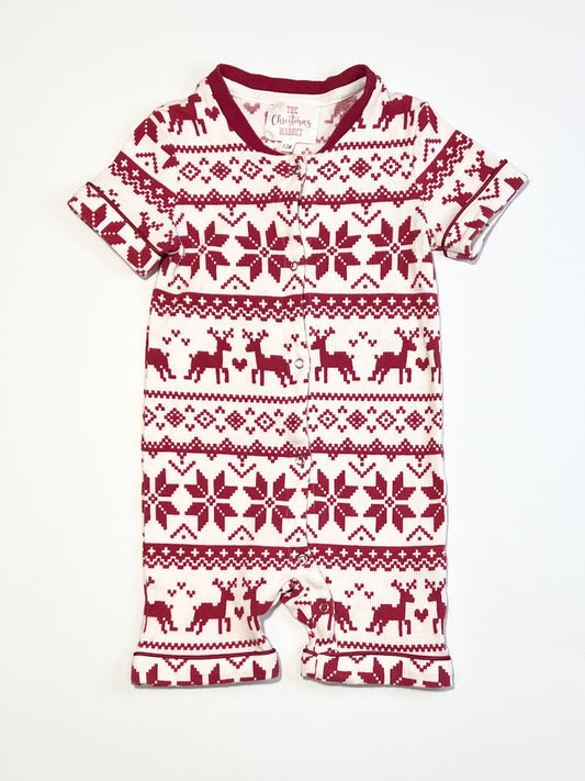 Ribbed Christmas romper - Size 9-12 months