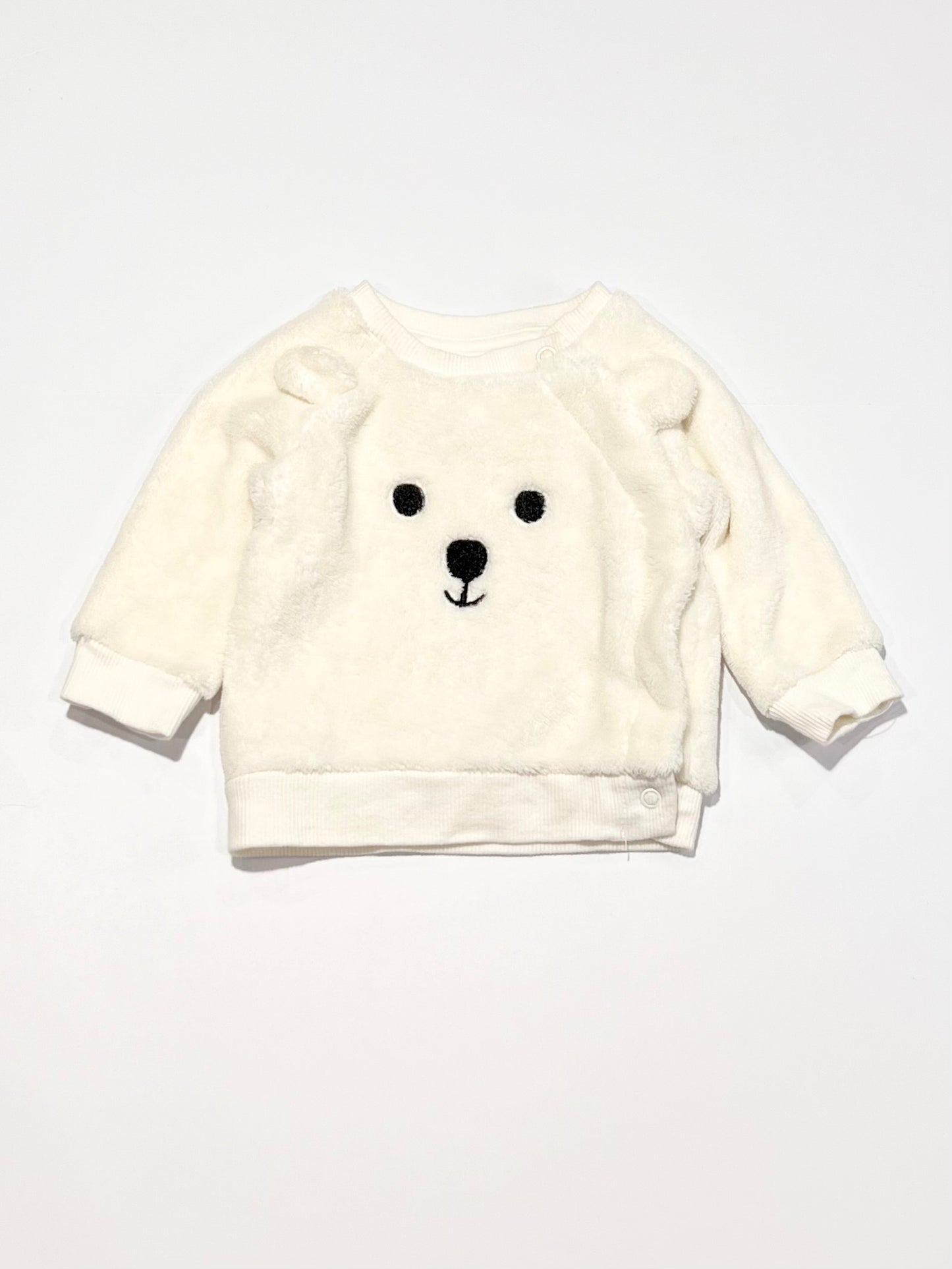 White fleece sweater - Size 1-2 months