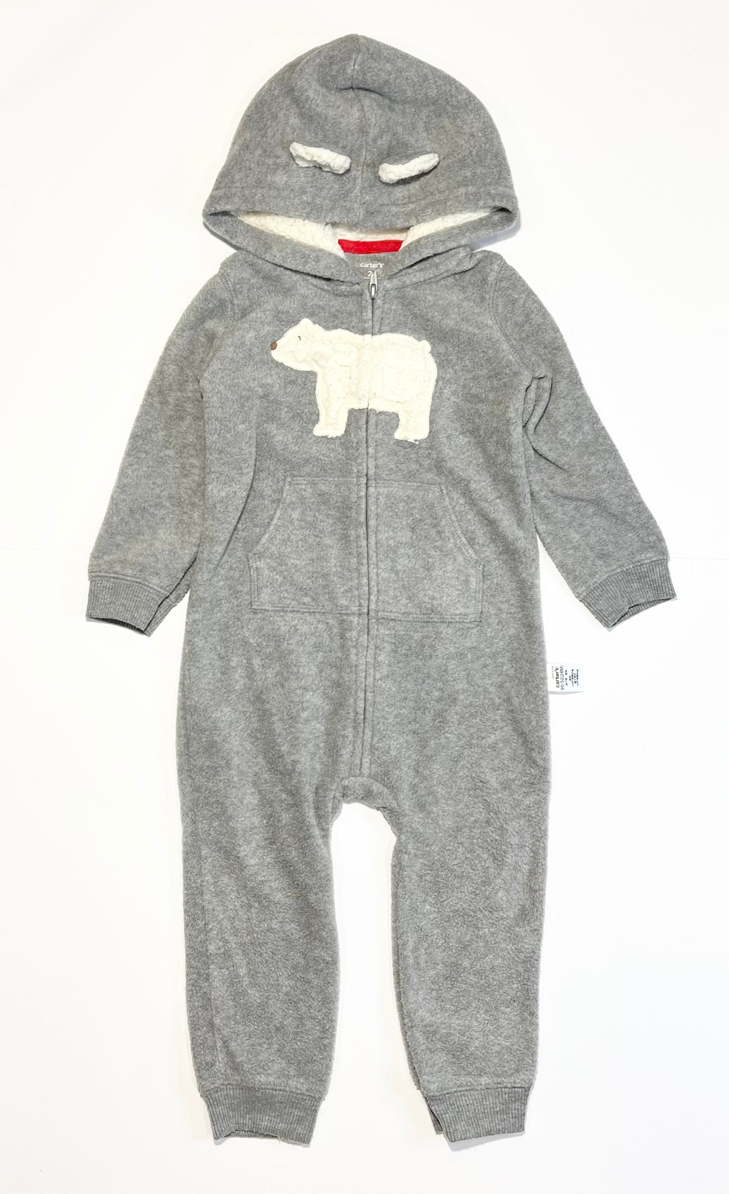 Grey fleece coverall - Size 2