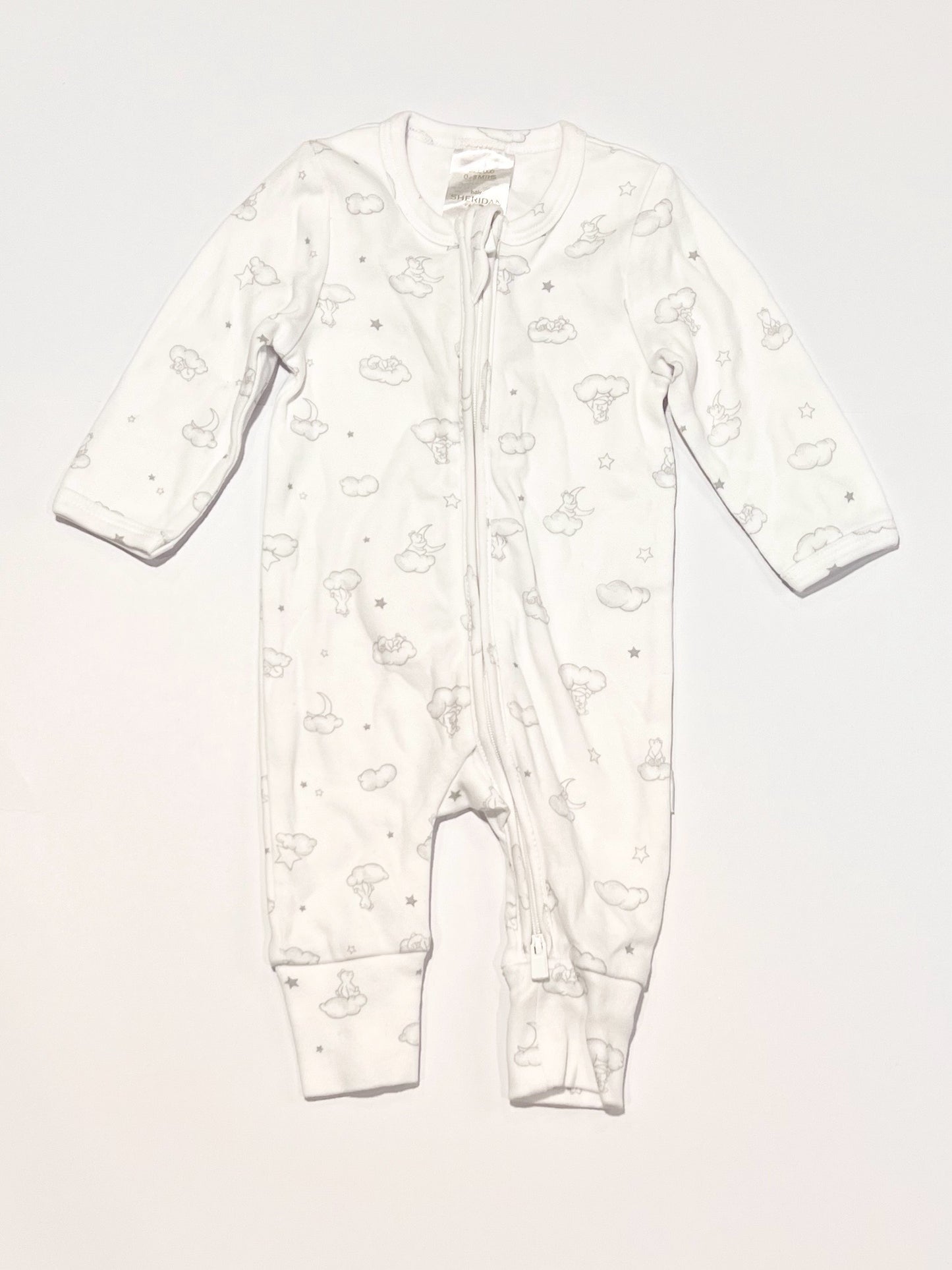 Grey clouds zip onesie - Size 000
