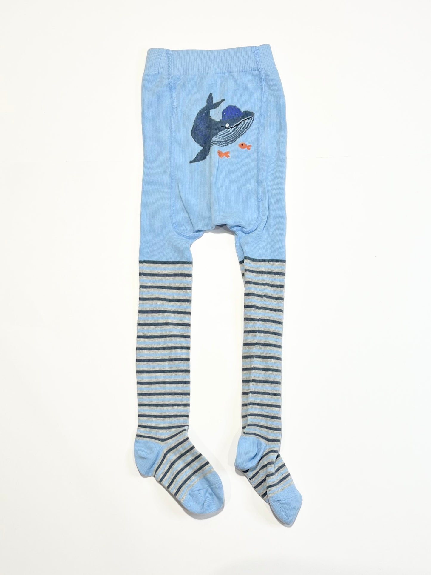 Striped whale tights - Size 1-2