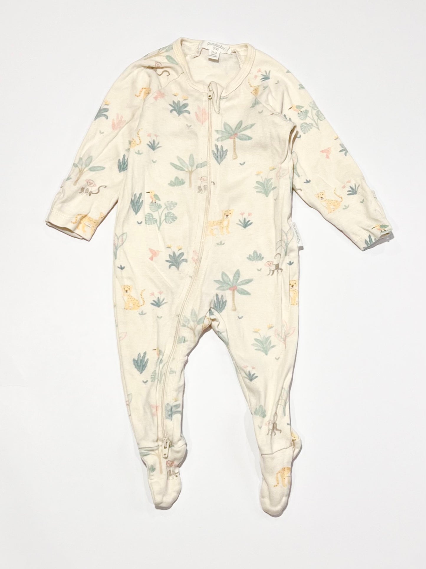 Tan zip onesie - Size 000