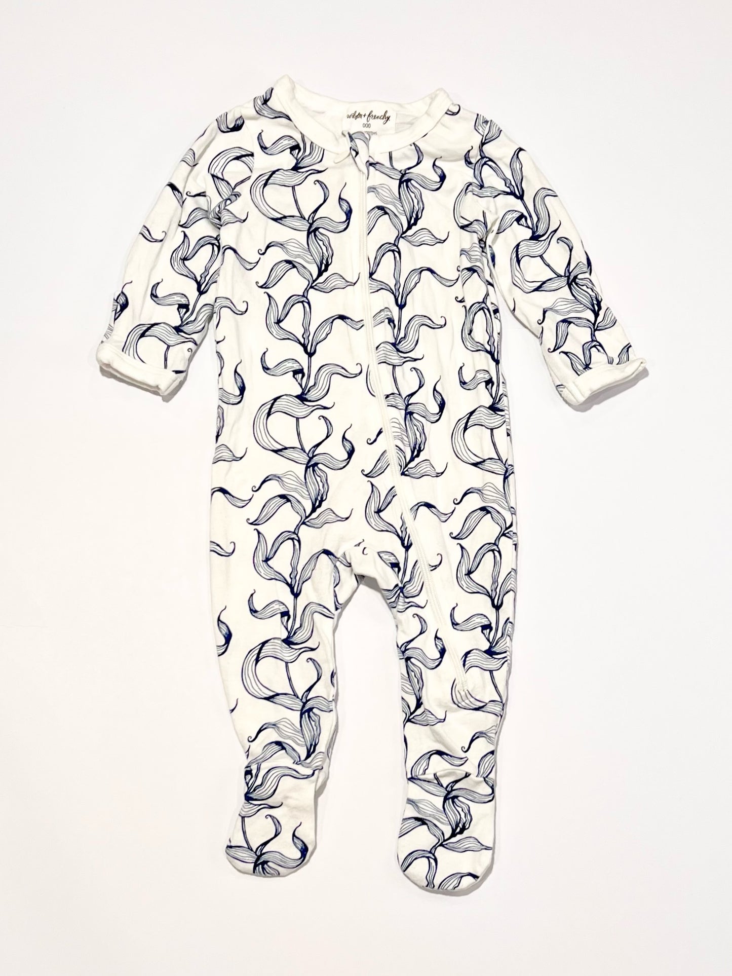 Leafy zip onesie - Size 000