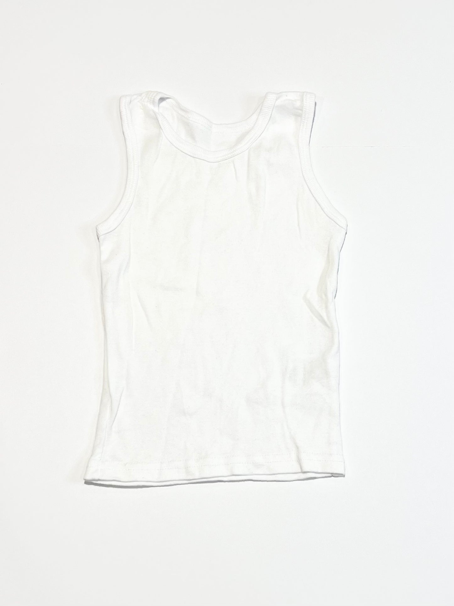 White ribbed singlet - Size 2-3