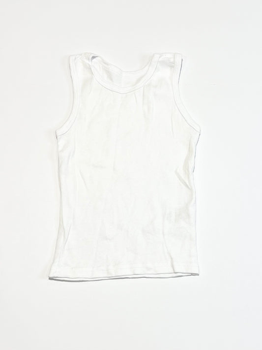 White ribbed singlet - Size 2-3