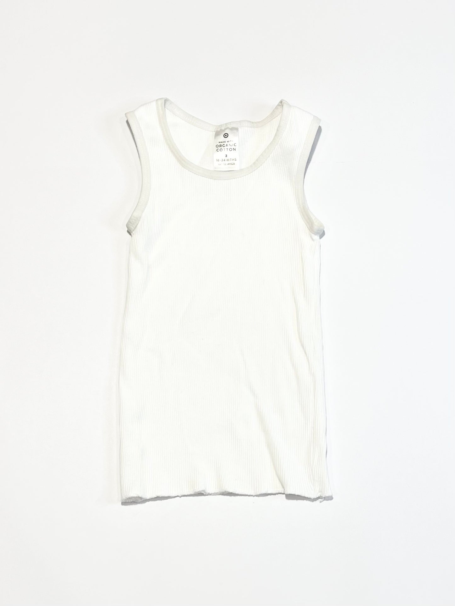 White ribbed singlet - Size 2