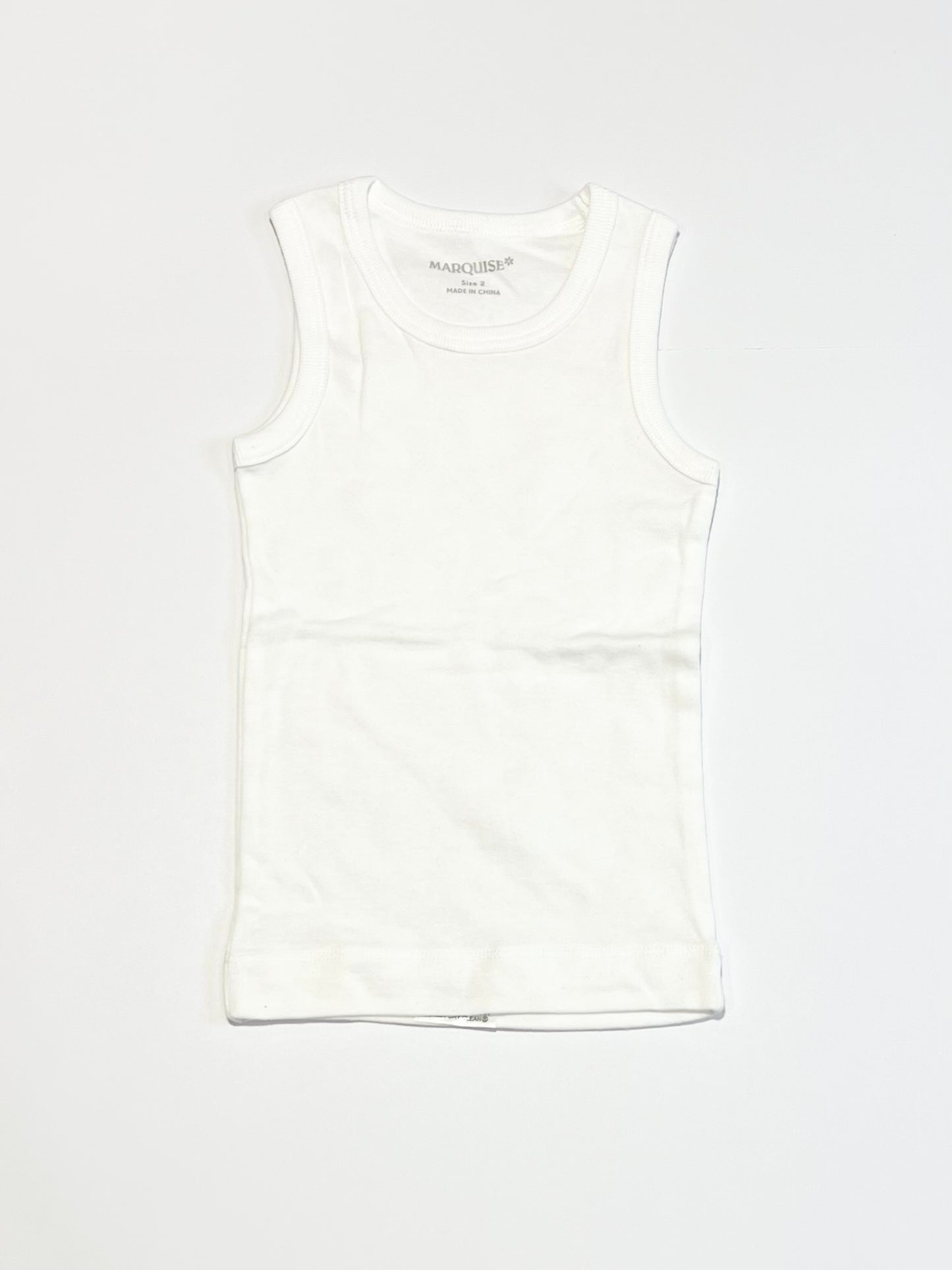 White ribbed singlet - Size 2