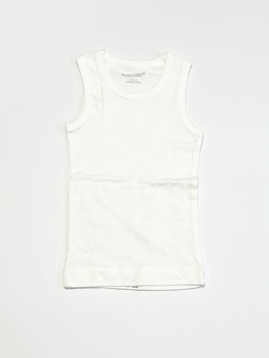 White ribbed singlet - Size 2