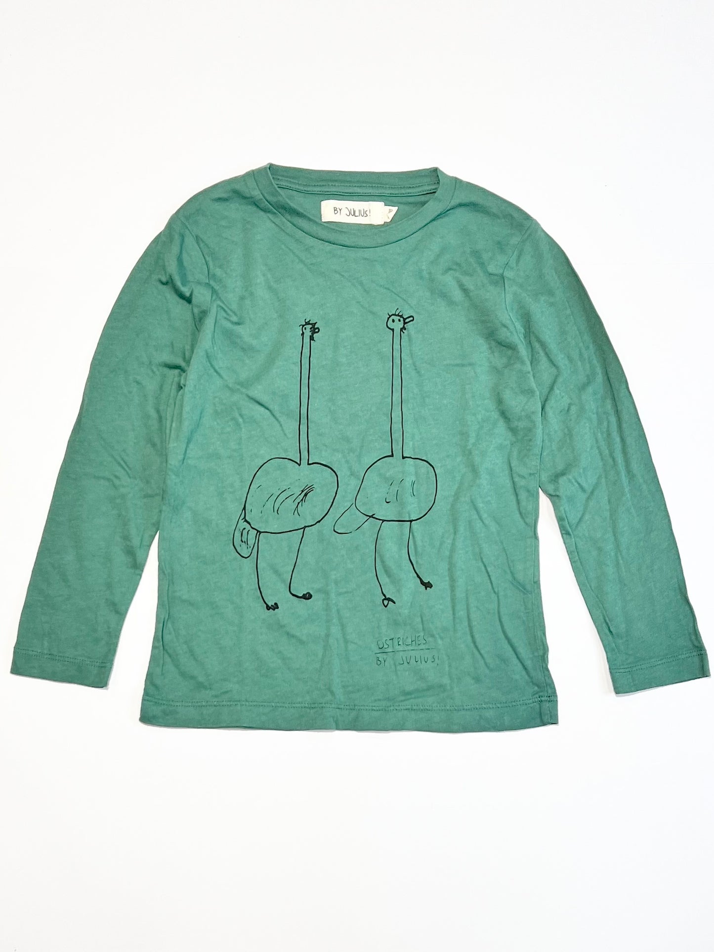 Green ostriches top - Size 2-3