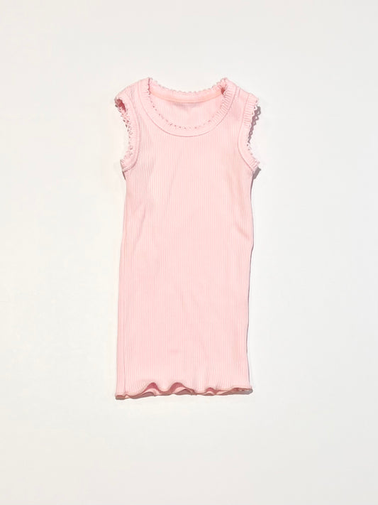 Pink ribbed singlet - Size 000