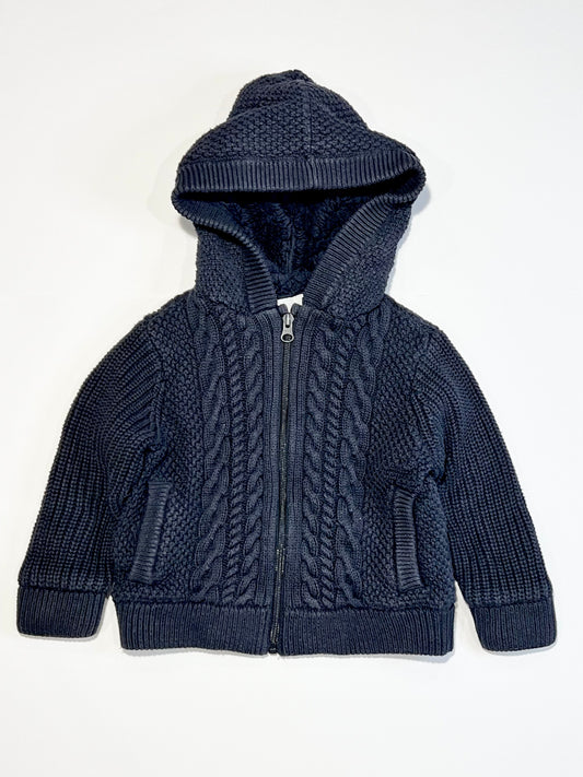 Navy sherpa hoodie - Size 2