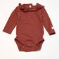 Brown ruffle bodysuit - Size 2-4 months