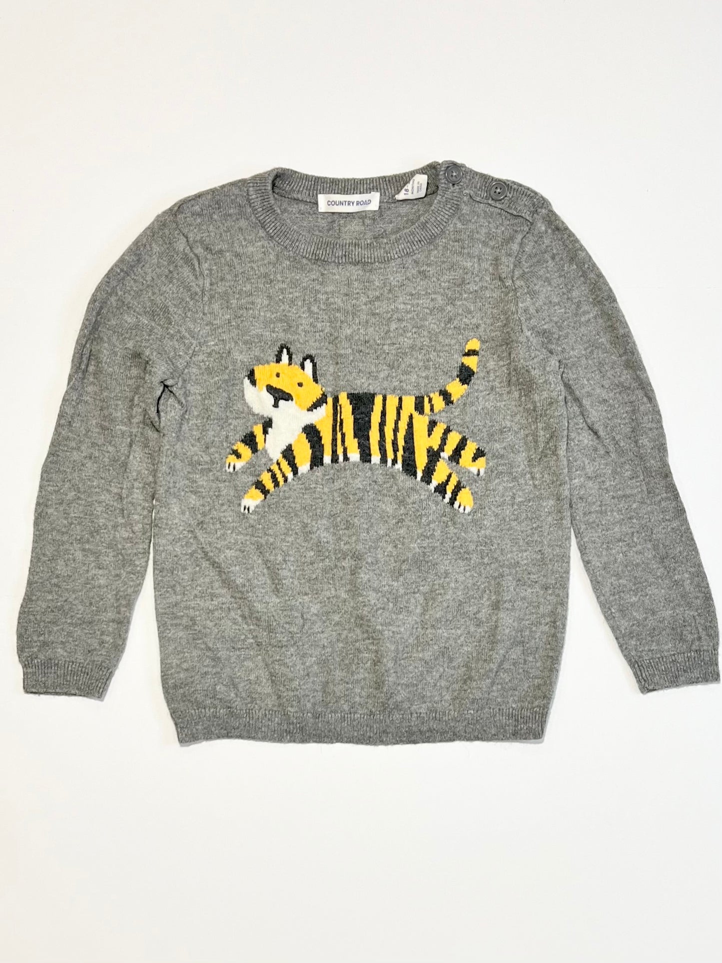 Grey tiger jumper - Size 2