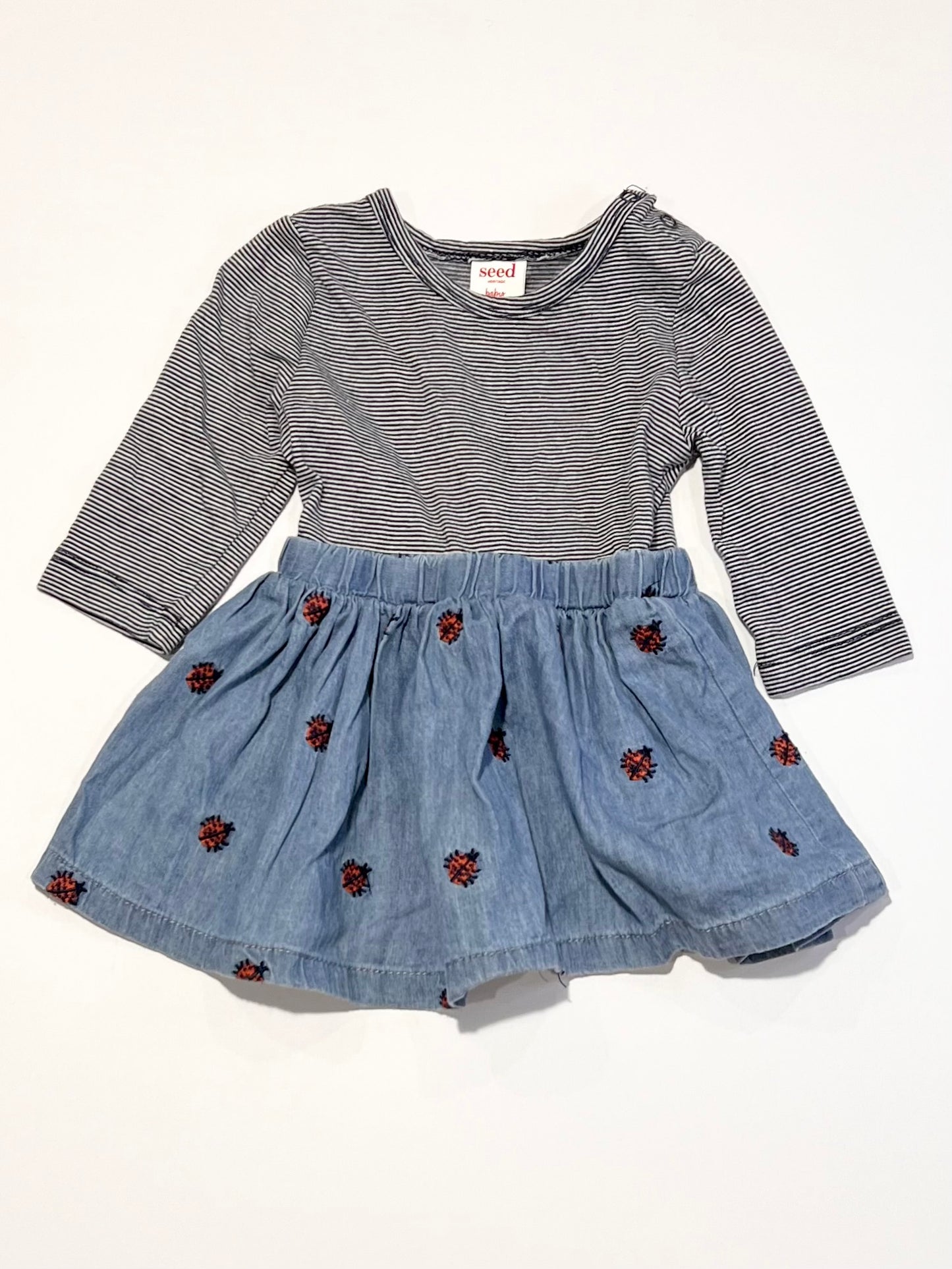 Striped ladybug dress - Size 000