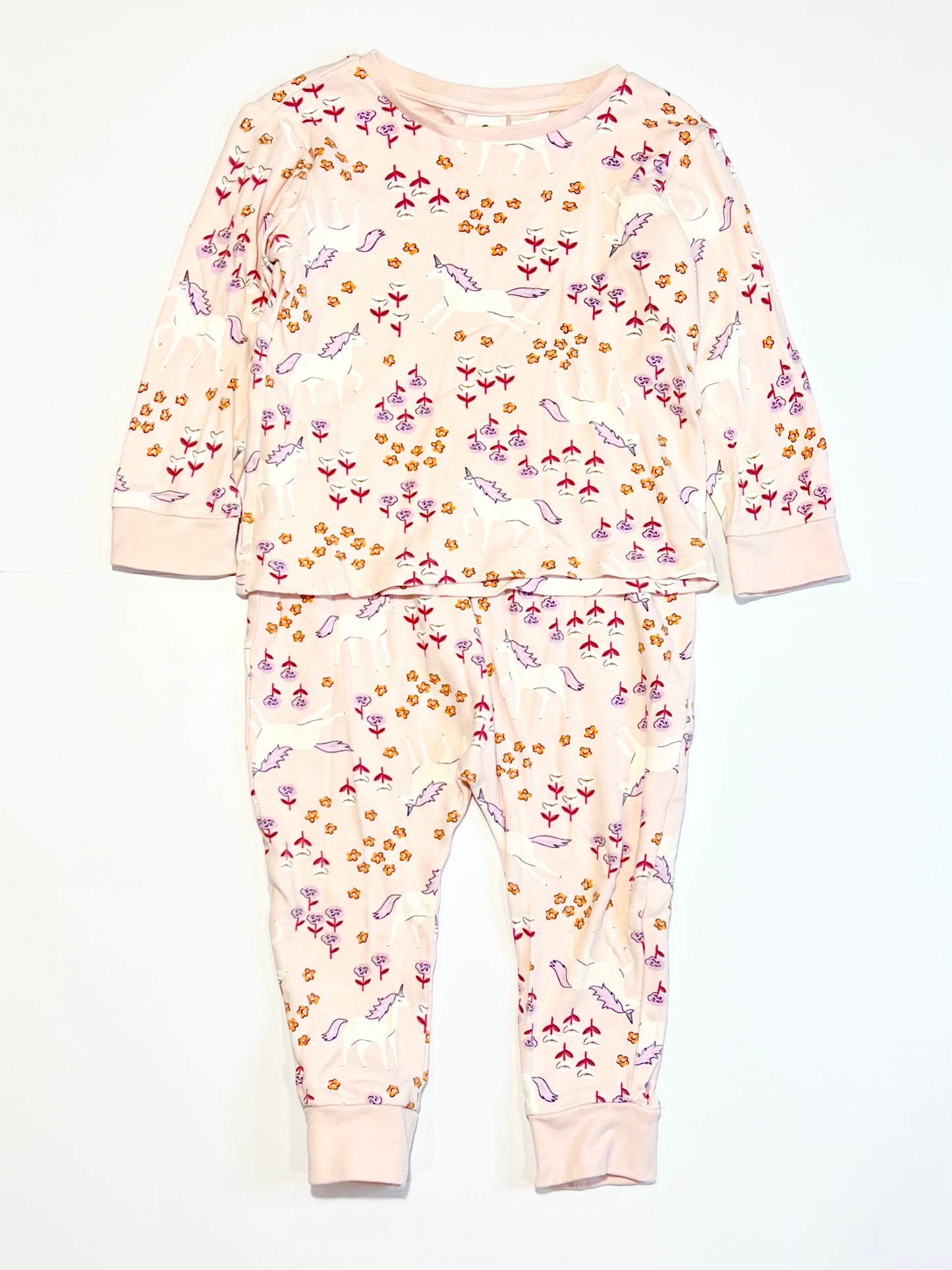 Pink unicorn pyjamas - Size 2