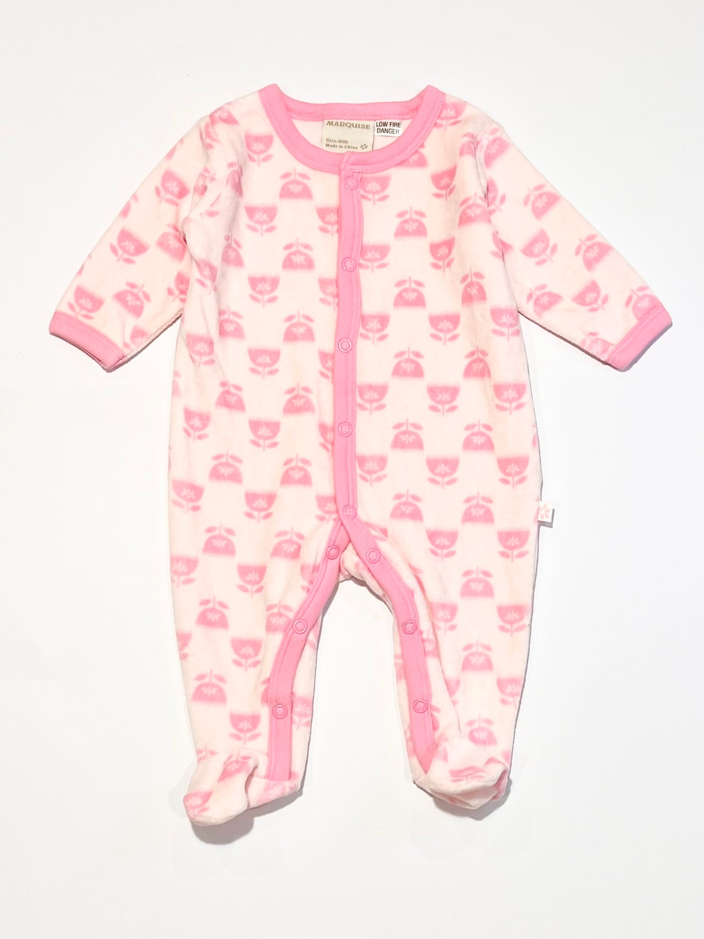 Pink velour onesie - Size 000