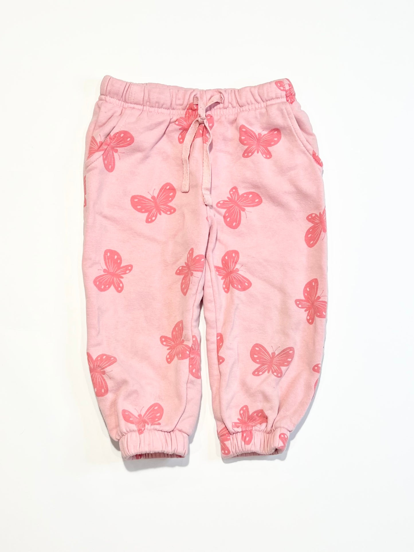 Pink butterfly trackies - Size 2