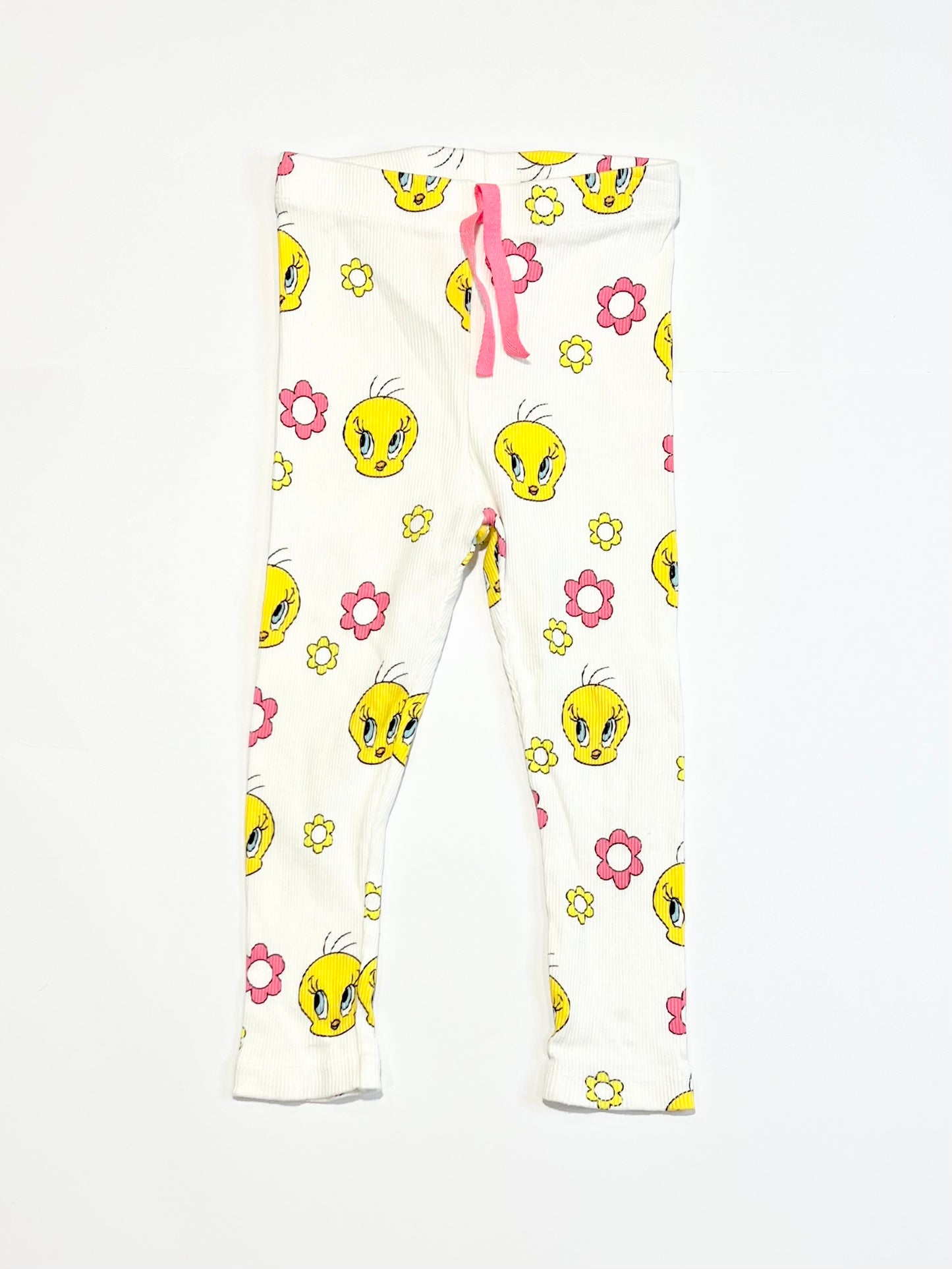 Tweety ribbed leggings - Size 2