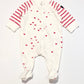 White hearts onesie - Size 0-2 months