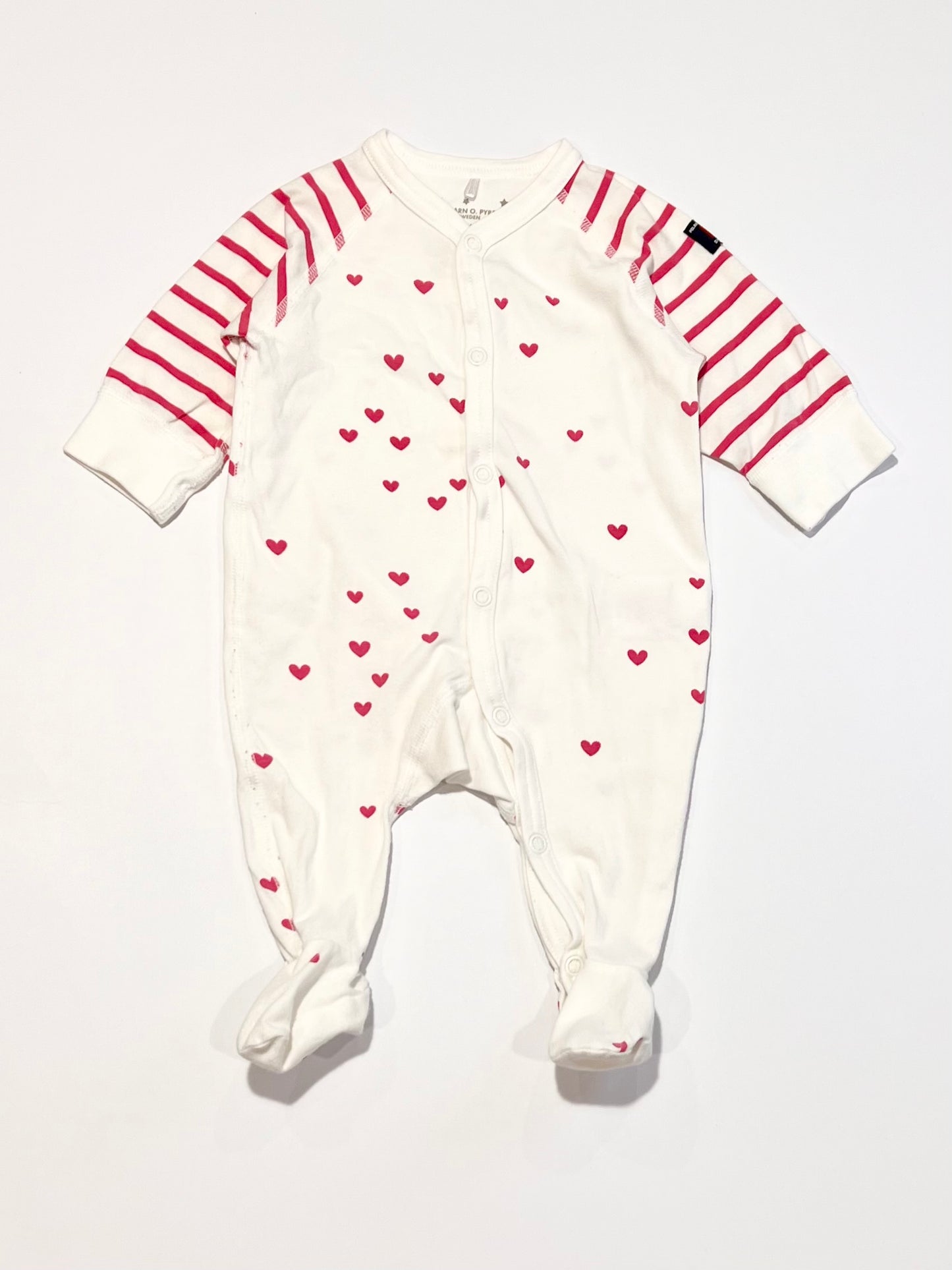 White hearts onesie - Size 0-2 months