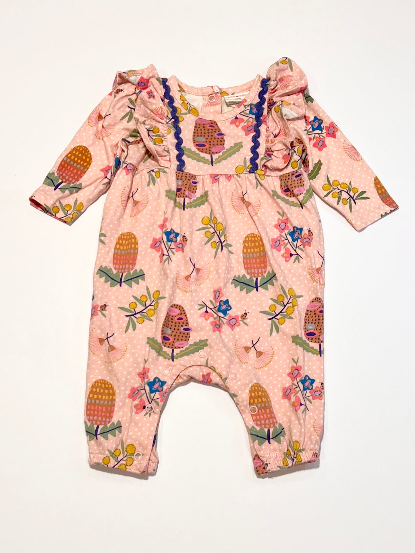 Pink floral onesie - Size 000