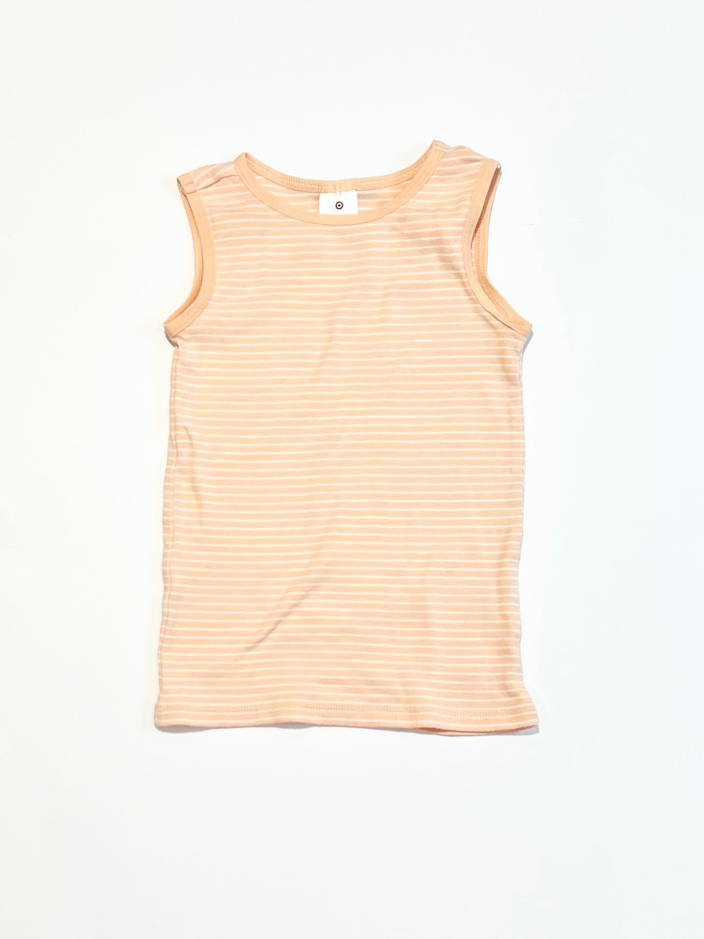 Pink striped singlet - Size 2