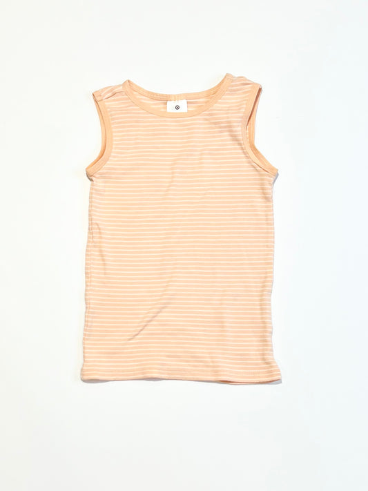 Pink striped singlet - Size 2