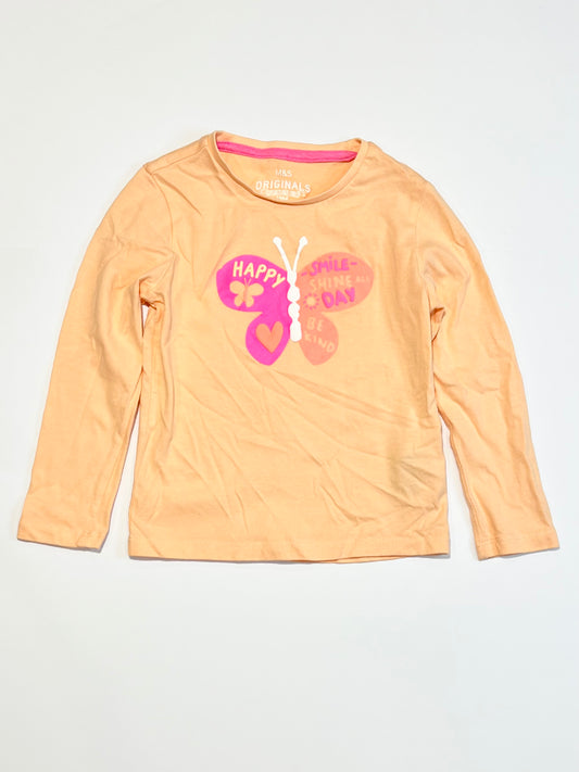 Orange butterfly top - Size 2-3